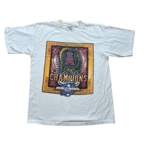 Vintage Anaheim Angels 2002 World Series‎ Champions White Youth Kids T-Shirt XL
